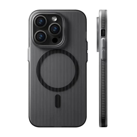 iPhone 12 Pro Max Mobilskal Korrugerad med Magsafe Rvelon - Svart