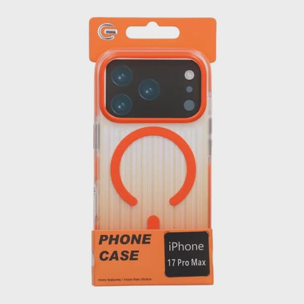 Korrugerat MagSafe-skal för iPhone 17 Pro Max - Gradient Orange