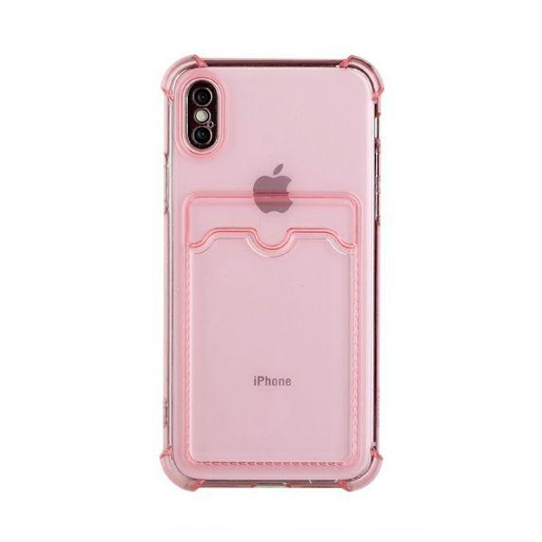 iPhone X/XS TPU Shockproof Protective Wallet Case Pink
