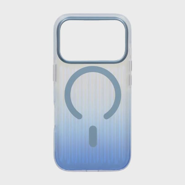 Korrugerat MagSafe-skal för iPhone 17 Pro Max - Gradient Blå