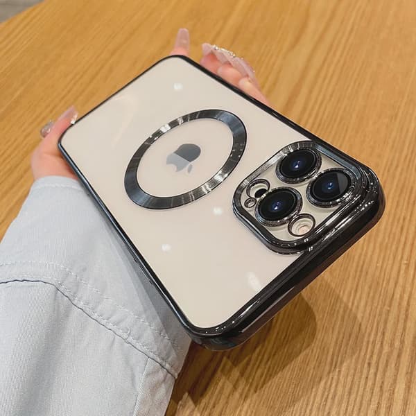 Applicable Ip Wireless Charger Magsafe Magnetic Phone Case Black