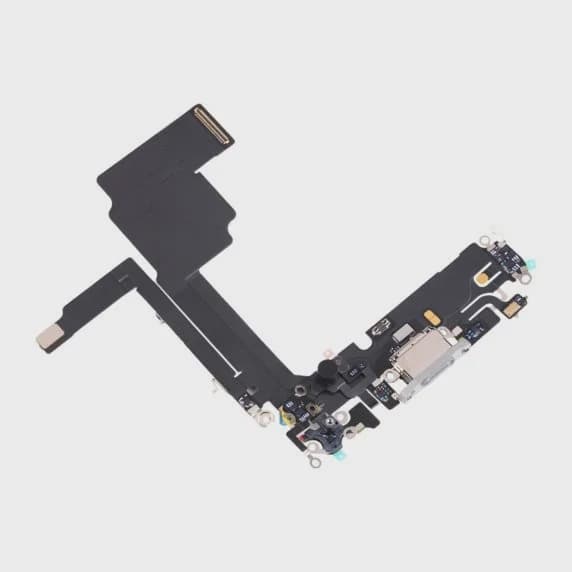 iPhone 15 Pro Laddkontakt med Flexkabel - Vit