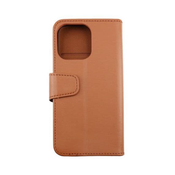 RV Plånboksfodral Extra Kortfack och Stativ - iPhone 13 Mini - Guldbrun