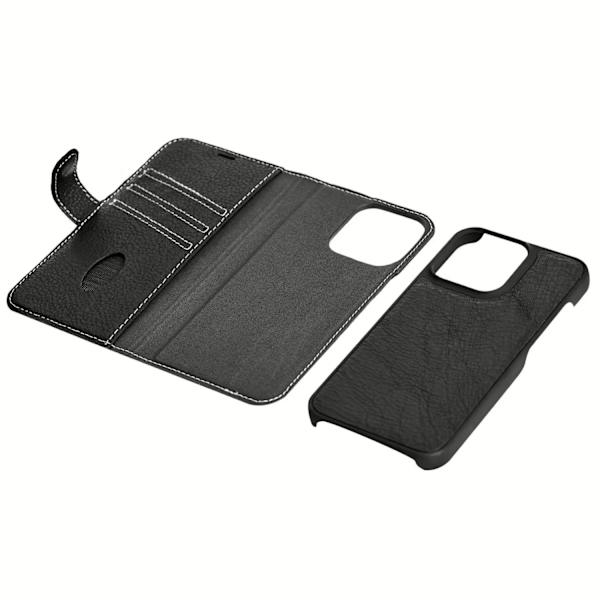 iPhone 13 leather wallet, detachable, Black