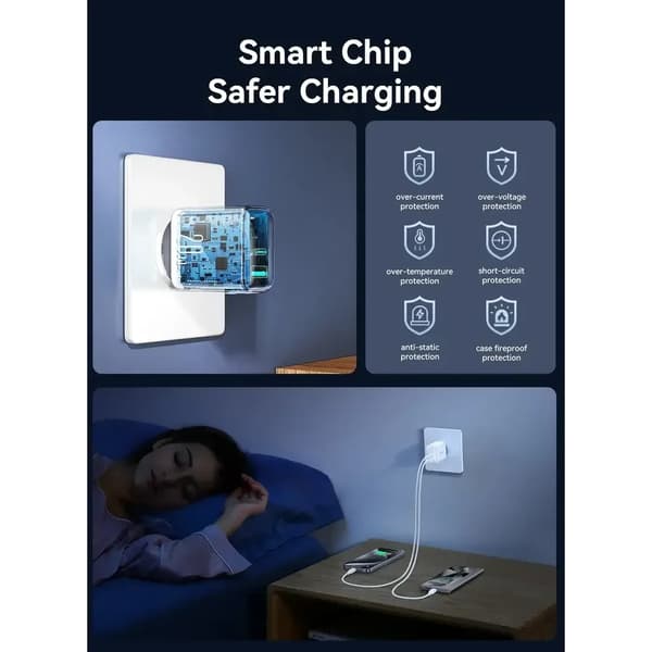 SiGN Snabbladdare USB & USB-C, PD & Q.C3.0, 3.5A, 20W - Vit