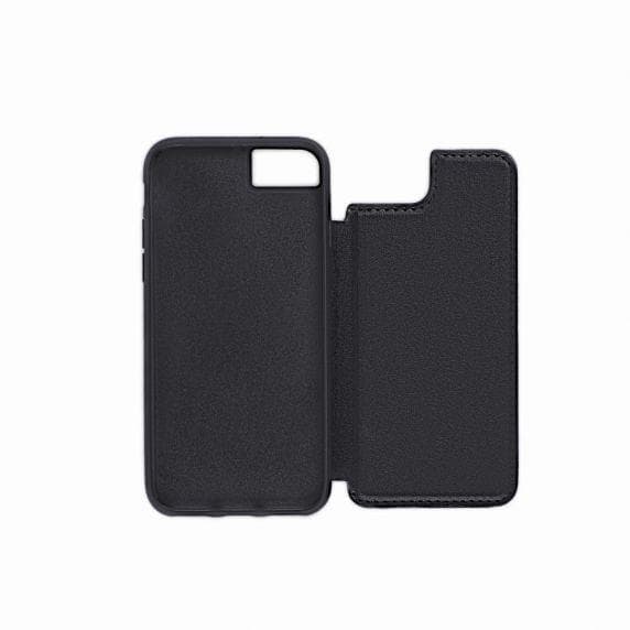 PU Leather Back Flip Kickstand Card Case Black For iPhone 6/6S/7/8