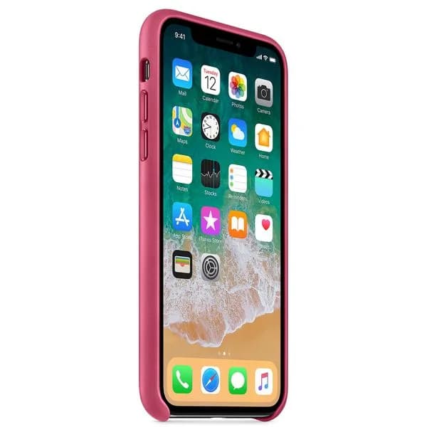 Apple iPhone X Leather Case - Pink Fuchsia