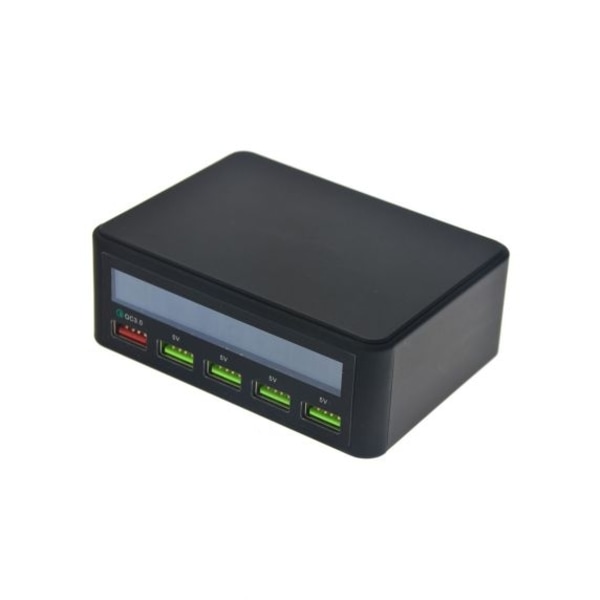 USB-Laddstation 5 Portar med Digital Skärm