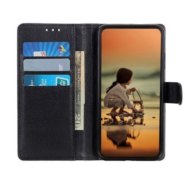 Flip Stand Leather Wallet Case For Samsung Galaxy A52s Black
