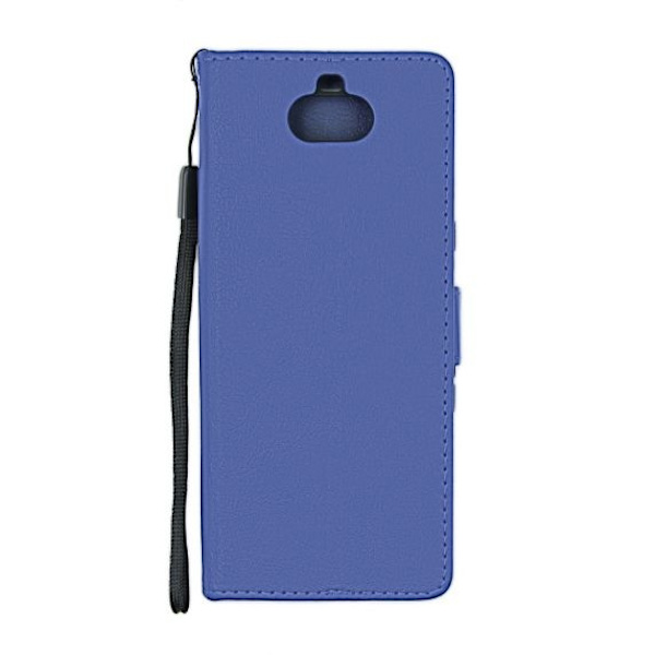 Flip Stand Leather Wallet Case For Sony Xperia 10 Blue