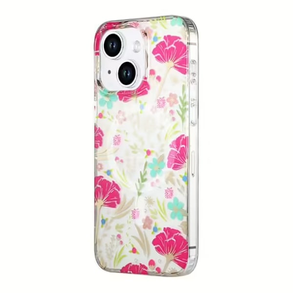 iPhone 14/15 Plus Mobilskal MagSafe - Blommor Röd/Grön