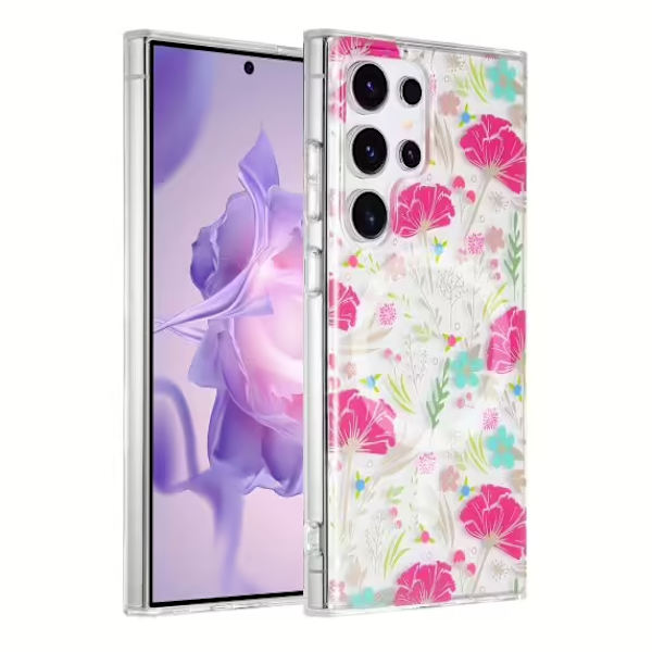 Samsung Galaxy S24 Ultra Mobilskal Magnet - Blommor & Kvistar
