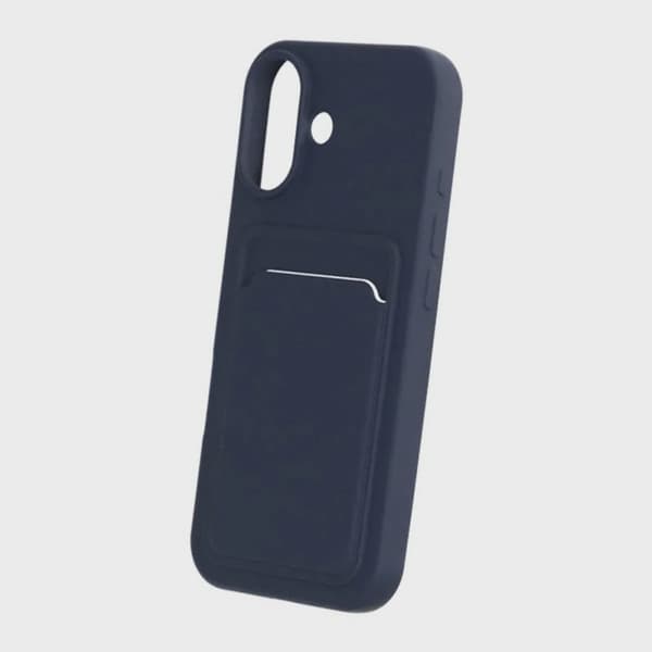 Mobilskal Silikon med Korthållare för iPhone 17 - Blå