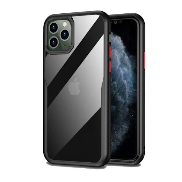 PC Cover Transparent With TPU Edge Protective Case Black For iPhone 11 Pro