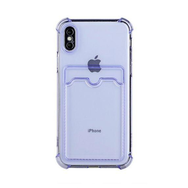 iPhone X/XS TPU Shockproof Protective Wallet Case Purple