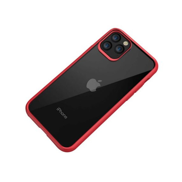 iPhone 11 Pro Max Transparent Shockproof With TPU Edge Case Red
