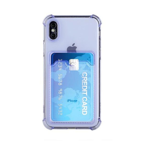 iPhone XS Max TPU Shockproof Protective Wallet Case Purple