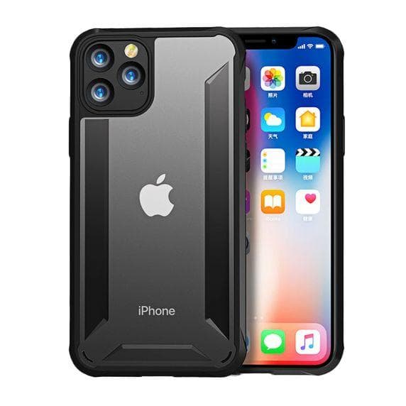 TPU Edge Transparent Frosted Shockproof Case For iPhone 11 Pro Max Black