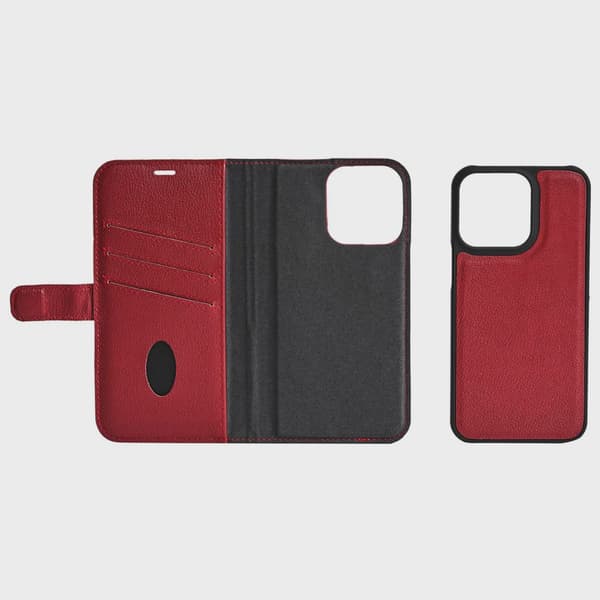 iPhone XR/11 leather wallet, detachable, Red