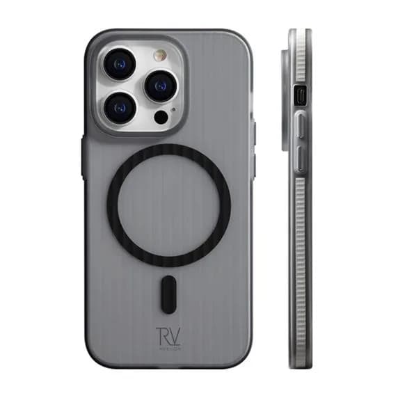 iPhone 14 Pro Max Mobilskal Korrugerad med Magsafe Rvelon - Grå