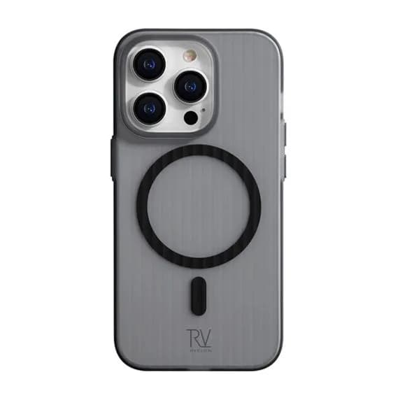 iPhone 14 Pro Mobilskal Korrugerad med Magsafe Rvelon - Grå