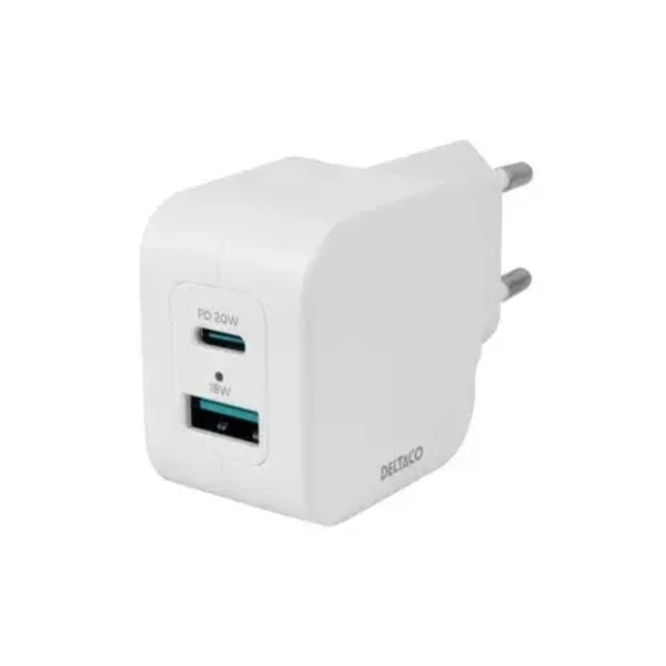 Deltaco USBC-AC150, inomhus, AC, Vit