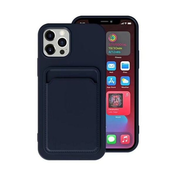 Silicone Case with Card Holder iPhone 14 Pro Max Blue