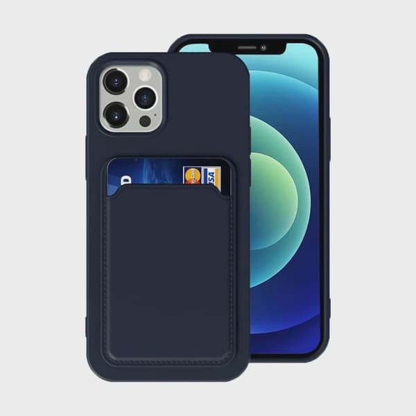 Mobilskal Silikon med Korthållare för iPhone 12/12 Pro - Blå
