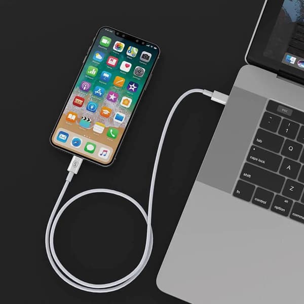 SiGN USB-C till Lightning Kabel 2.1A, 1m - Vit