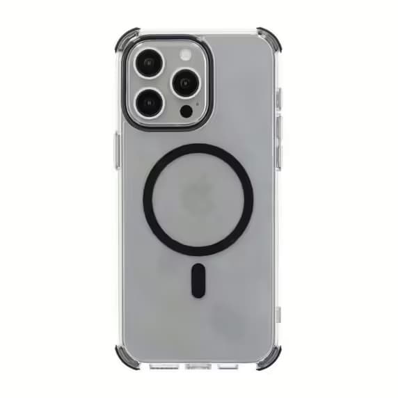 Rvelon Four-corner anti-falling magnetic suction Case For iPhone 15 Pro Black