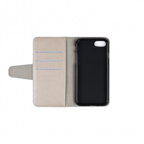 Flip Stand PU Leather Kickstand Card Case Grey For iPhone 7 Plus/8 Plus