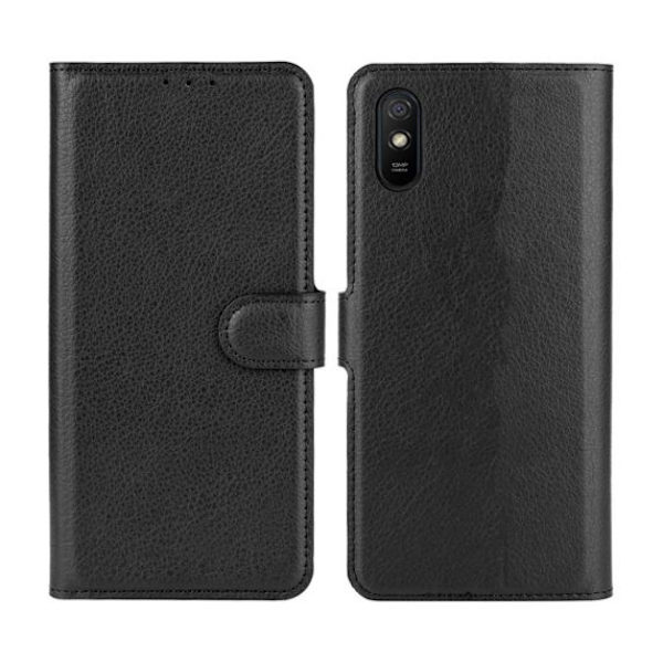 Flip Stand Leather Wallet Case For Xiaomi Redmi 9A Black