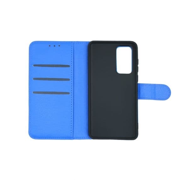 Flip Stand Leather Wallet Case For Huawei P40 Pro Blue
