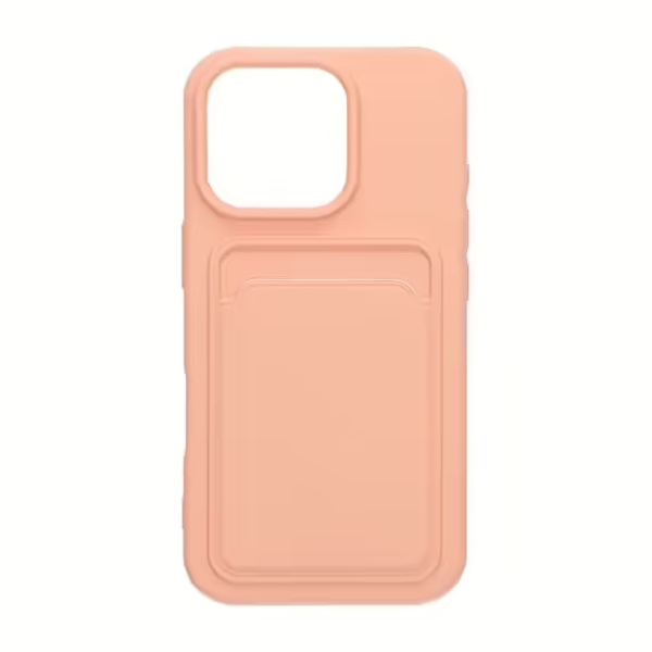 Silicone Case with Card Holder iPhone 16 Pro Max - Pink