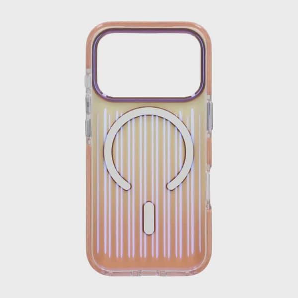 Korrugerat MagSafe-skal för iPhone 17 Pro - Gradient Roséguld
