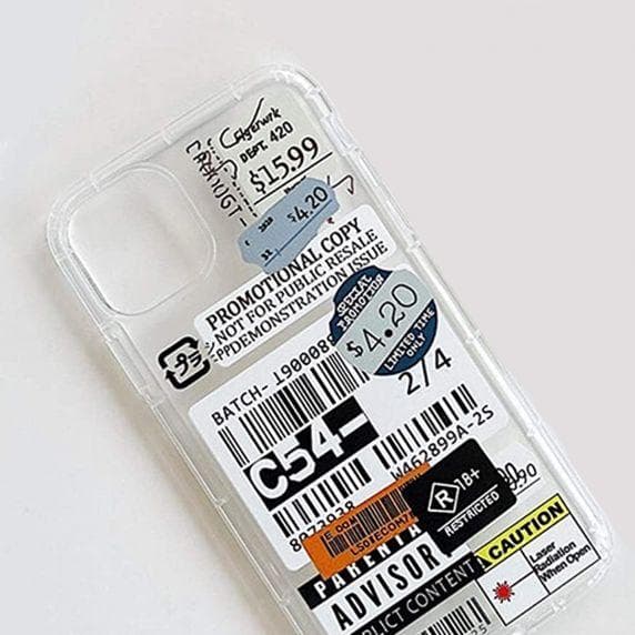 Shockproof TPU Fashion Barcode Labels Case For iPhone 11-C54- Style