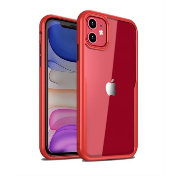 PC Cover Transparent With TPU Edge Protective Case Red For iPhone 11