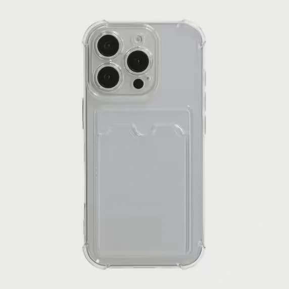 Transparent Mobilskal med Korthållare för iPhone 16 Pro Max