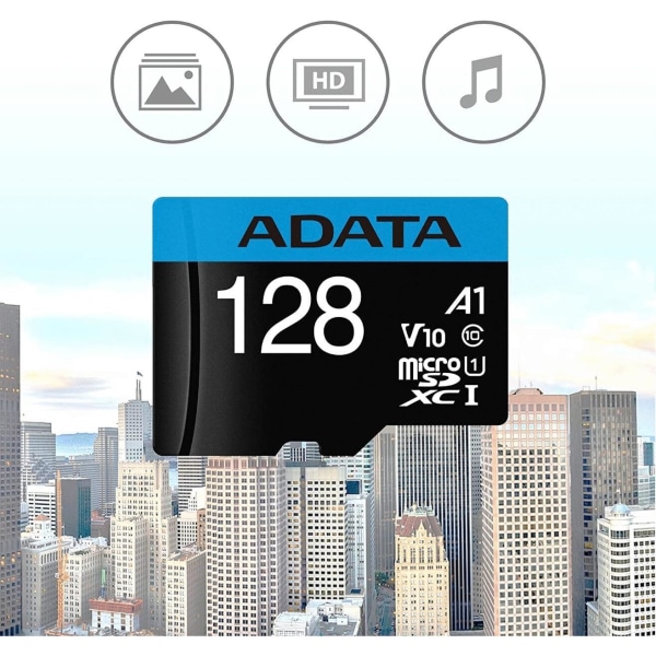 ADATA Premier 128GB MicroSDHC/SDXC UHS-I Class 10 V10 A1 Memory