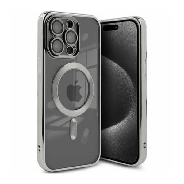 Luxury Mobilskal med Magsafe iPhone 15 Pro - Silver