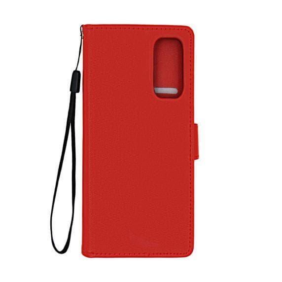 Flip Stand Leather Wallet Case For Samsung Galaxy S20 Red