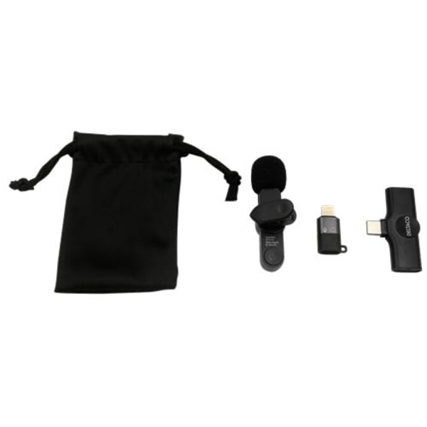 DELTACO Trådlös vlogg-mikrofon, USB-C/Lightning, 1-pack