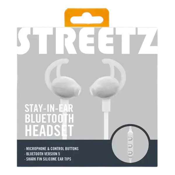 STREETZ Stay-in-ear Bluetooth Hörlurar - Vit