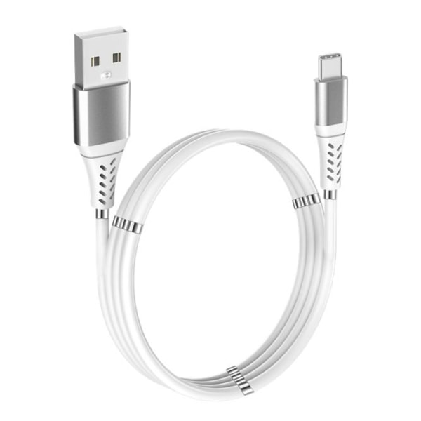 Magnetic USB-C Charge Cable, slipp kabeltrassel, 2,4A, 1 meter