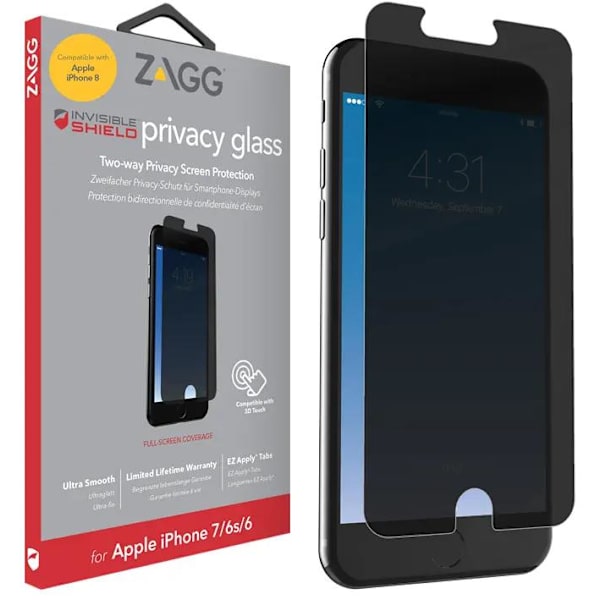 Zagg InvisibleShield Glass Plus Privacy för iPhone 6/6S/7/8/SE 2020/SE 2022