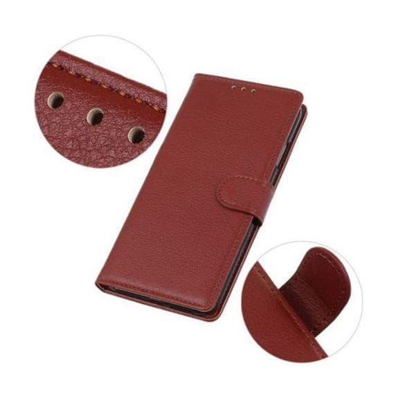 Flip Stand Leather Wallet Case For Redmi Note 11 Brown