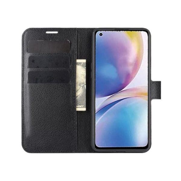 Flip Stand Leather Wallet Case For OnePlus Nord 2 5G Black