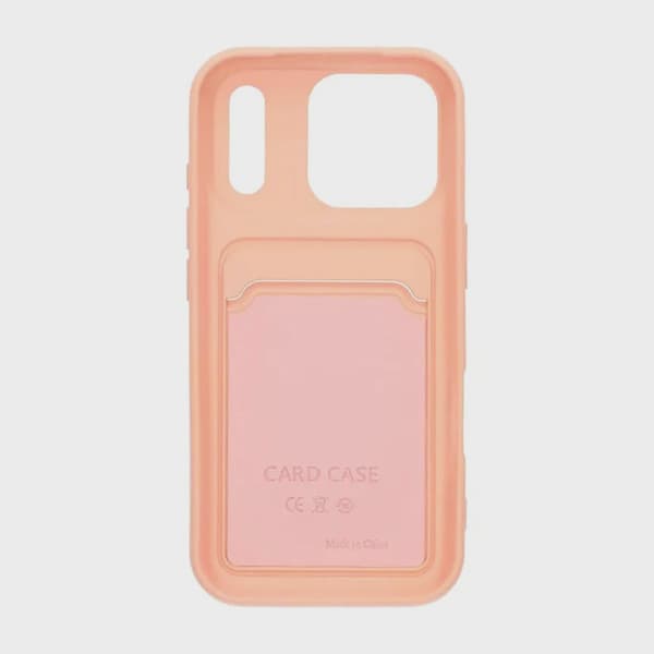 Mobilskal Silikon med Korthållare för iPhone 17 Pro - Rosa