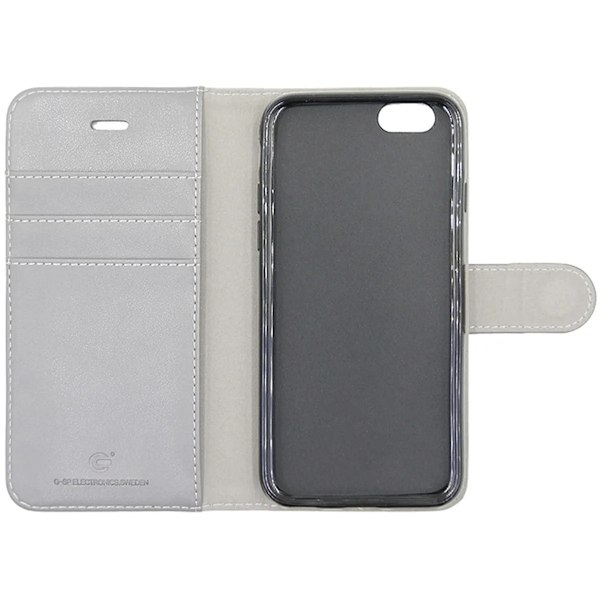 iPhone 6/6S Plånboksfodral Läder med Stativ - Grå
