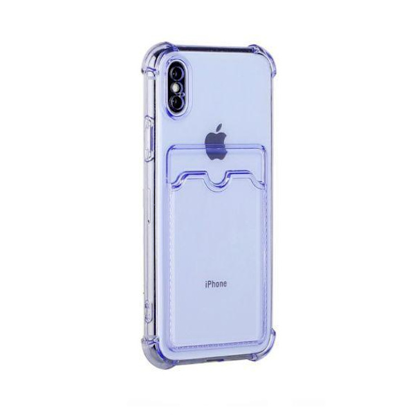 iPhone XR TPU Shockproof Protective Wallet Case Purple